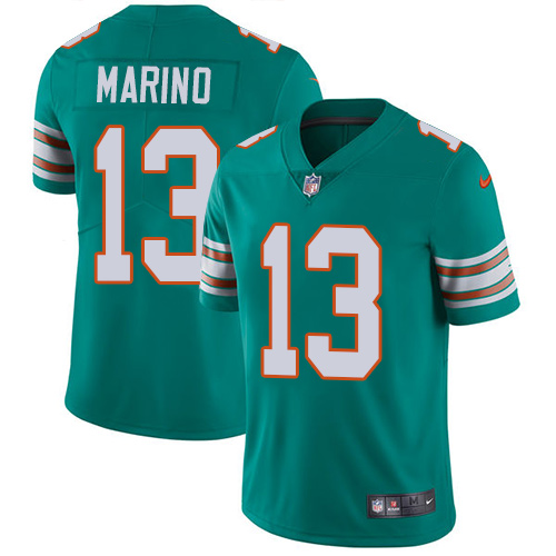 Nike Miami Dolphins #13 Dan Marino Aqua Green Alternate Men Stitched NFL Vapor Untouchable Limited Jersey